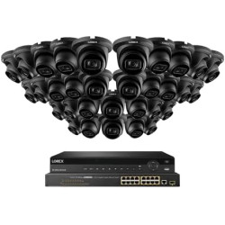 Lorex 4K 32Camera 8TB NVR System with Nocturnal 3 Smart IP Dome Cameras Featuring Listen-In Audio and 30FPS Recording